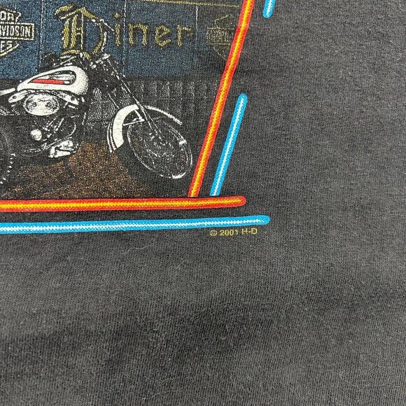 Vintage Harley Davidson Graphic Tee Mens 3XL XXXL Flames Eagle Short Sleeve y2k - Picture 5 of 9